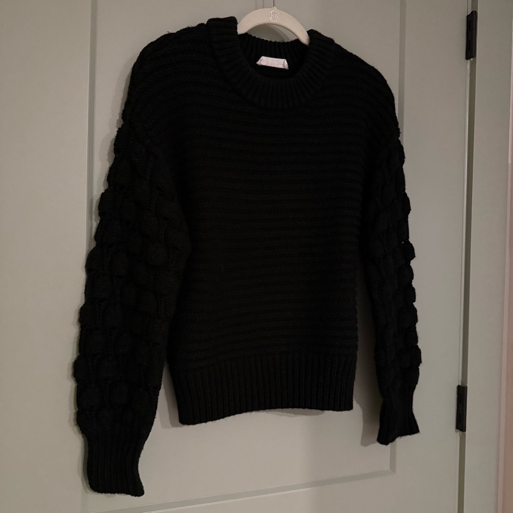 Elodie Black Textured Knit Sweater